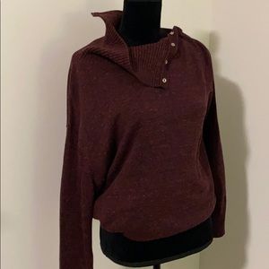 NWT Gap snap collar sweater l/s XL Red knit